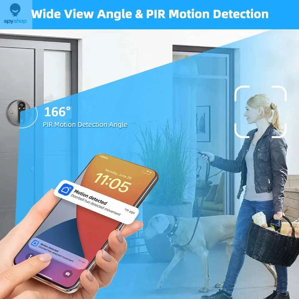 Smart Doorbell Camera – 3MP WiFi Video Doorbell with Monitor and Night Vision-PD8A Door Cam 32G