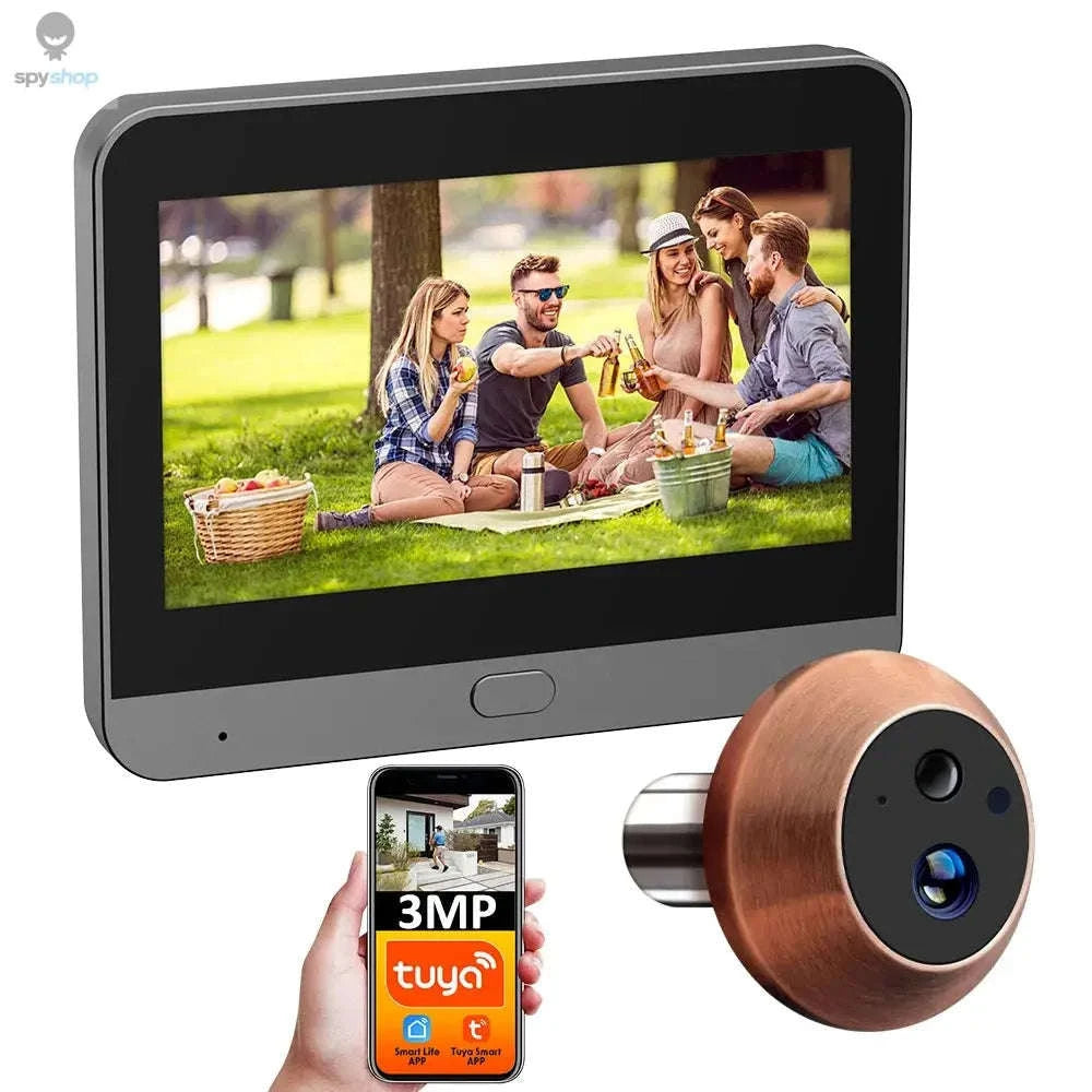 Smart Doorbell Camera – 3MP WiFi Video Doorbell with Monitor and Night Vision-PD8A Door Cam 32G