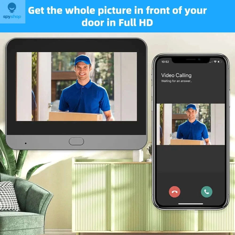 Smart Doorbell Camera – 3MP WiFi Video Doorbell with Monitor and Night Vision-PD8A Door Cam 32G