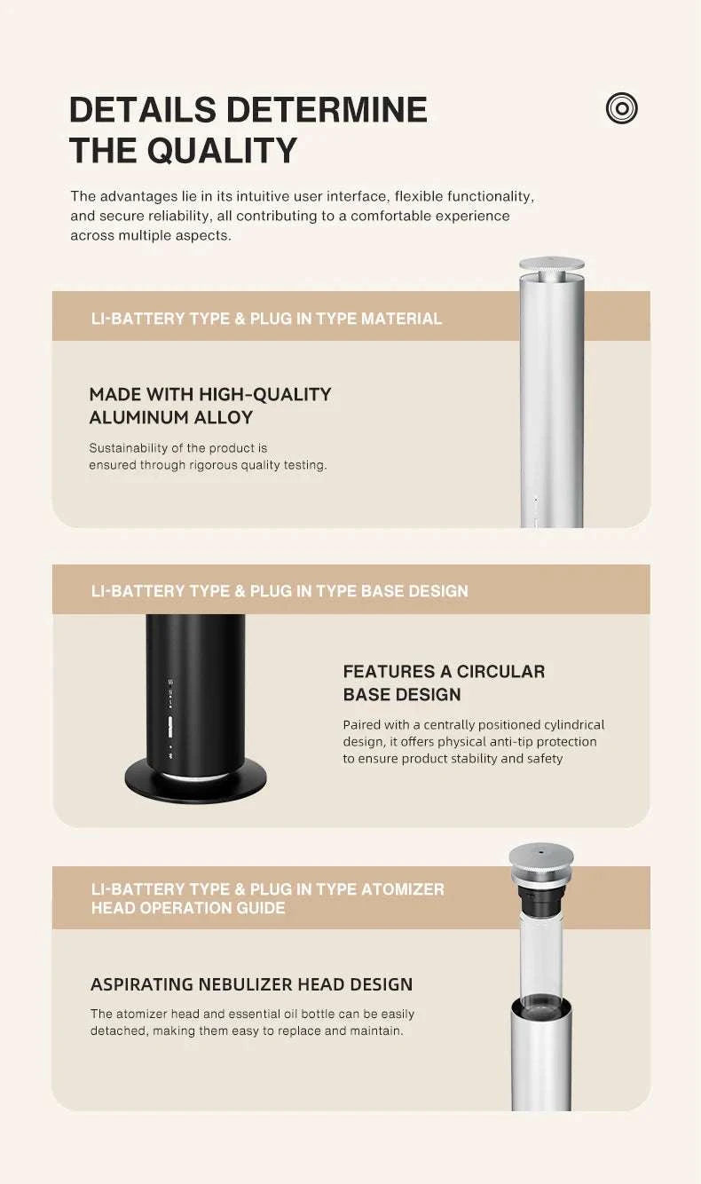 Smart Essential Oil Diffuser 120ml Quiet Aromatherapy Machine-111-Silver-UK / China Mainland