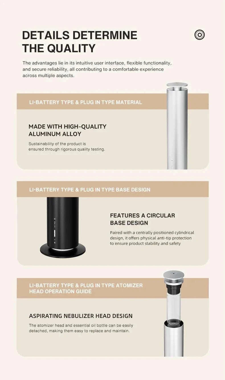 Smart Essential Oil Diffuser 120ml Quiet Aromatherapy Machine-111-Silver-UK / China Mainland