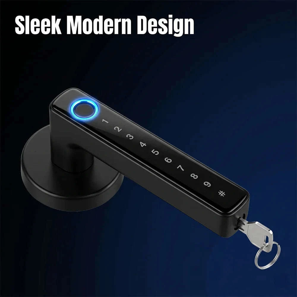 Smart Fingerprint Lever Lock with Password, IC Card and Key-United States