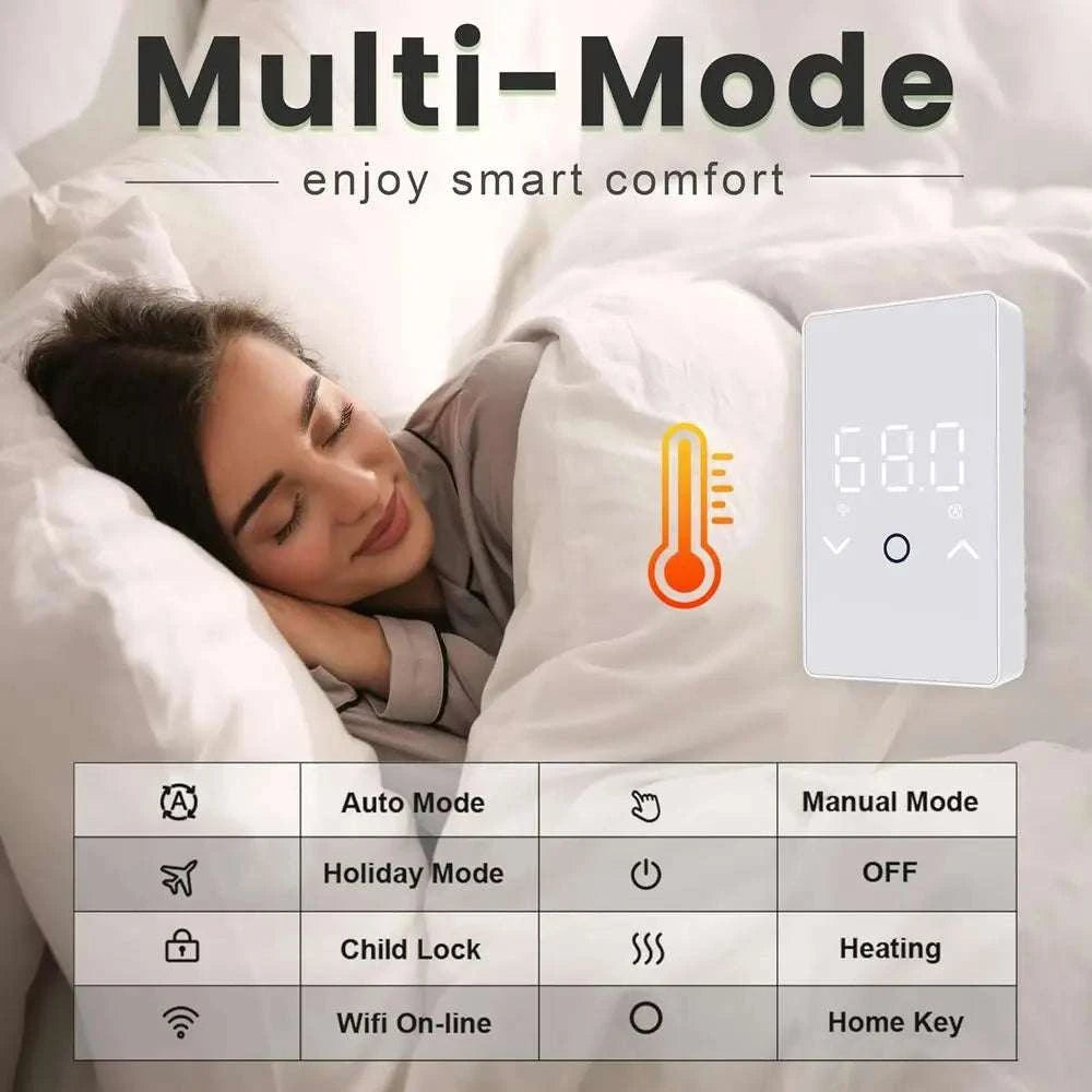 Smart Floor Heating Thermostat with Touchscreen & App Control-United States