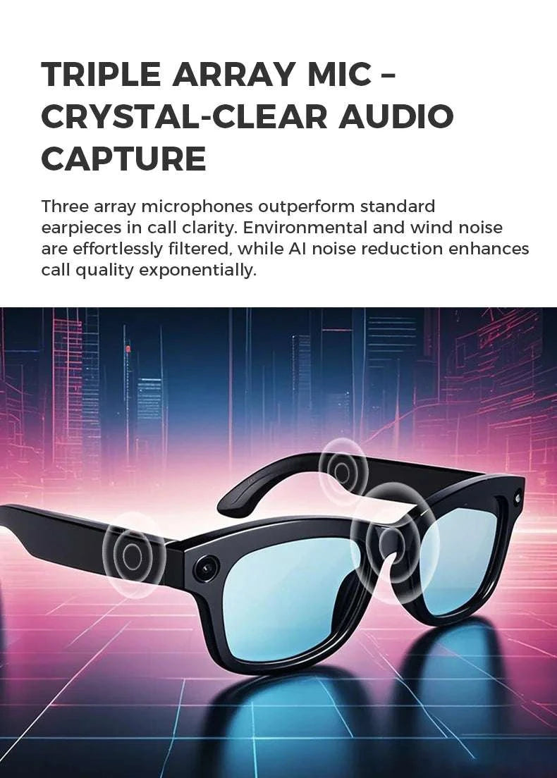 Smart Glasses with Camera, AI Translation & Bluetooth Audio M01-Anti blue light