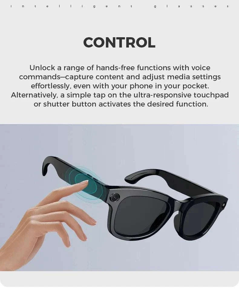 Smart Glasses with Camera, AI Translation & Bluetooth Audio M01-Anti blue light