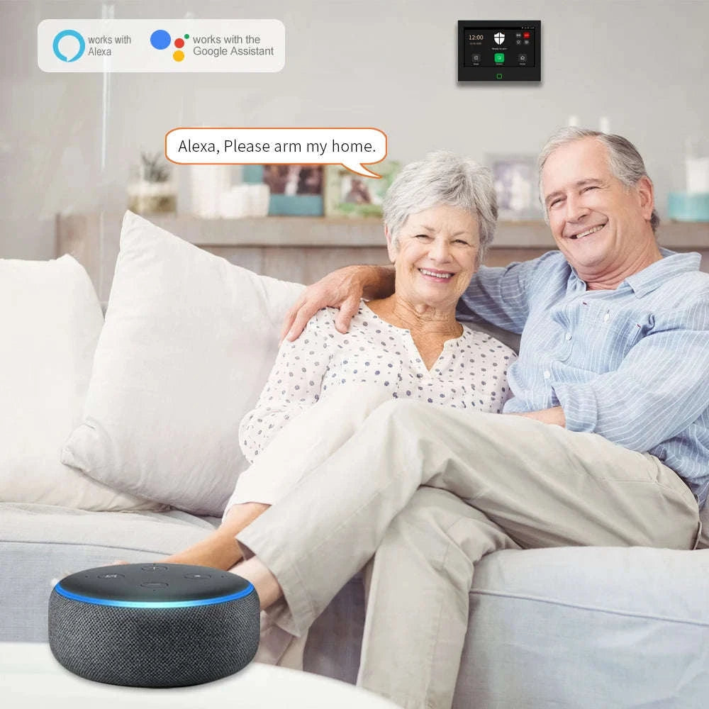 Smart Home Alarm 7‑inch Touch Screen 4G WiFi Security System-Solar Siren Kit / EU Plug / CHINA