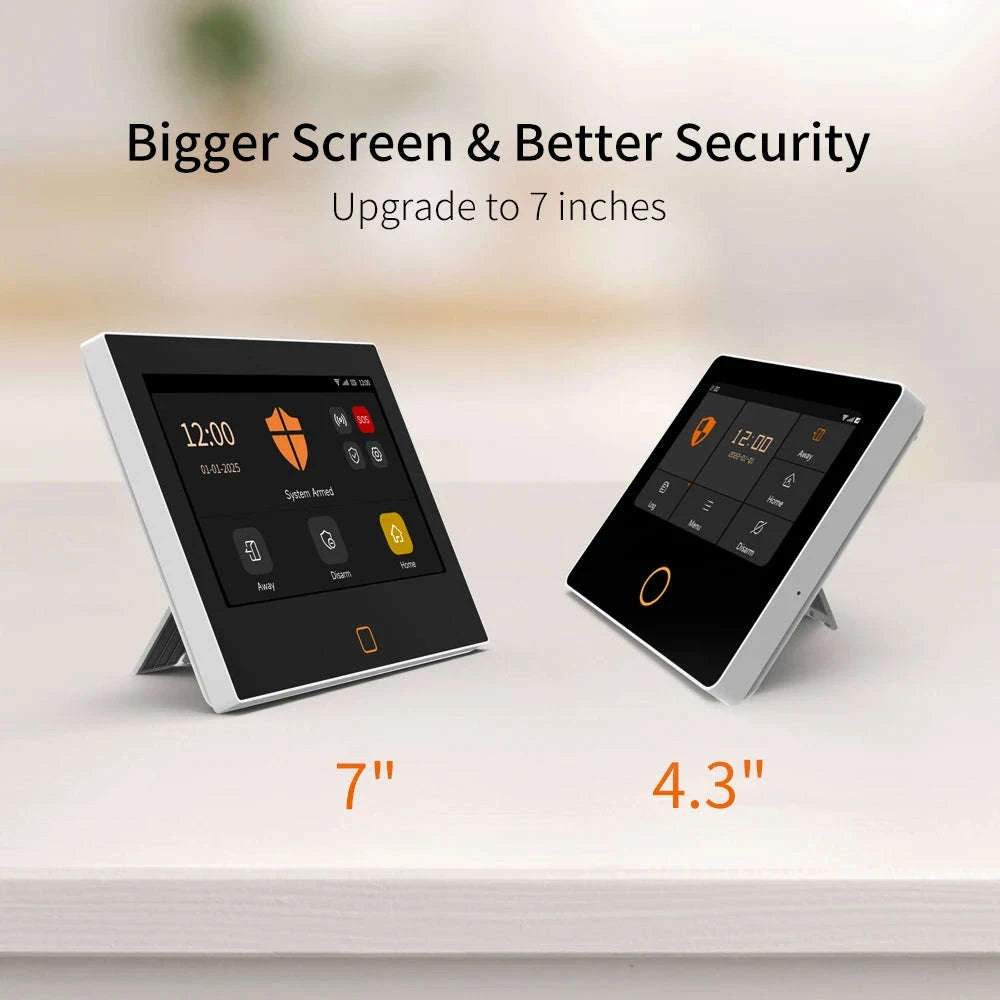 Smart Home Alarm 7‑inch Touch Screen 4G WiFi Security System-Solar Siren Kit / EU Plug / CHINA