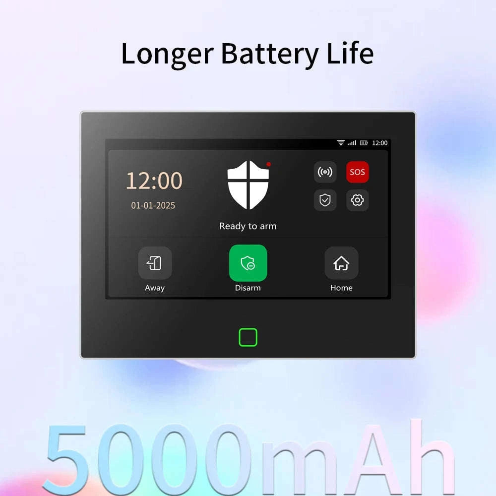 Smart Home Alarm 7‑inch Touch Screen 4G WiFi Security System-Solar Siren Kit / EU Plug / CHINA