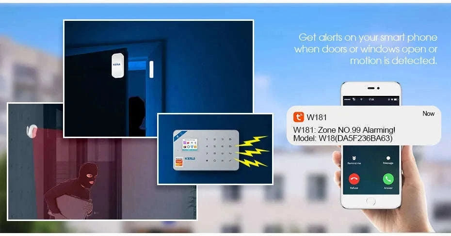Smart Home Security Alarm System with WiFi, GSM and App Control-Only Alarm Panel / US Plug