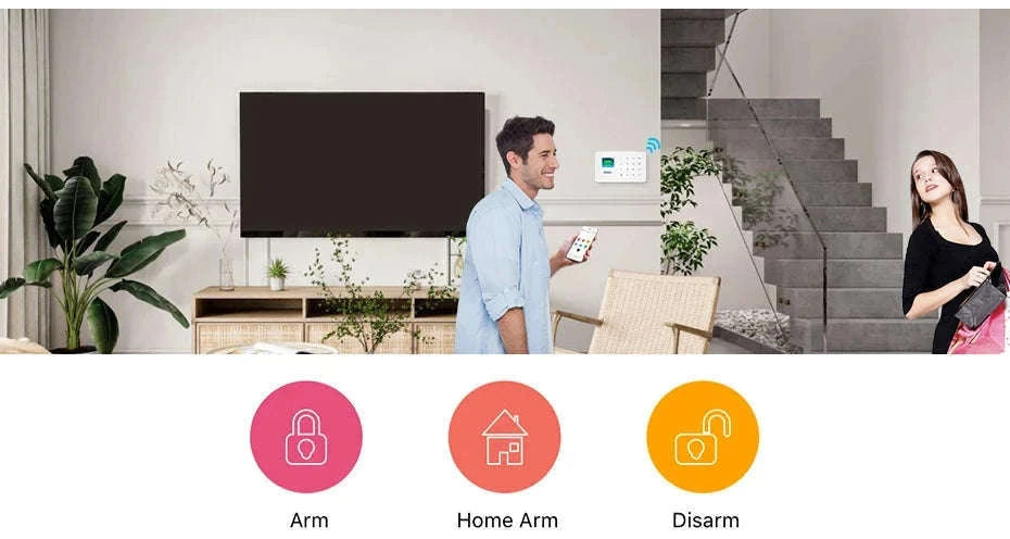 Smart Home Security Alarm System with WiFi, GSM and App Control-Only Alarm Panel / US Plug