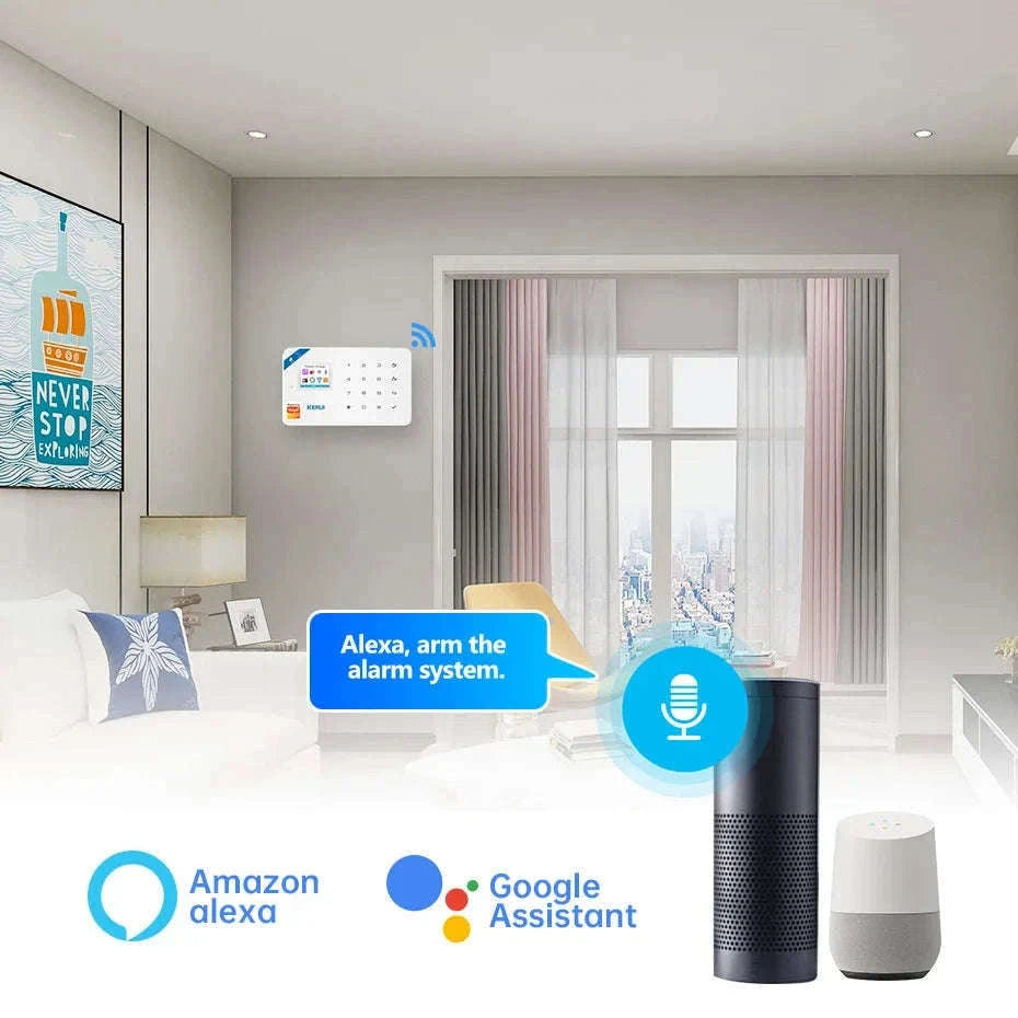 Smart Home Security Alarm System with WiFi, GSM and App Control-Only Alarm Panel / US Plug