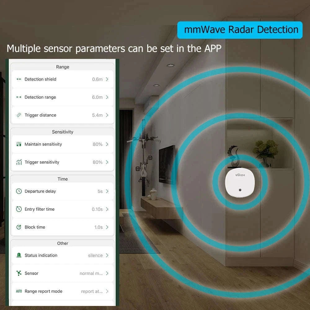 Smart Human Presence Sensor with mmWave Radar, ZigBee/WiFi, Lux Detection-Wi-Fi 5.8G Radar / China Mainland