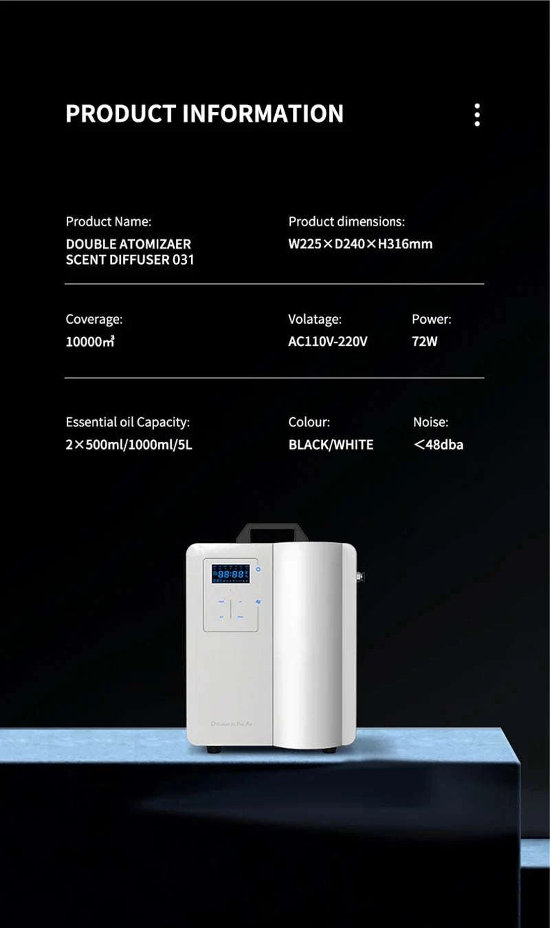 Smart HVAC Aroma Diffuser 10000m³ Coverage Bluetooth Control-bluetooth White / US / United States