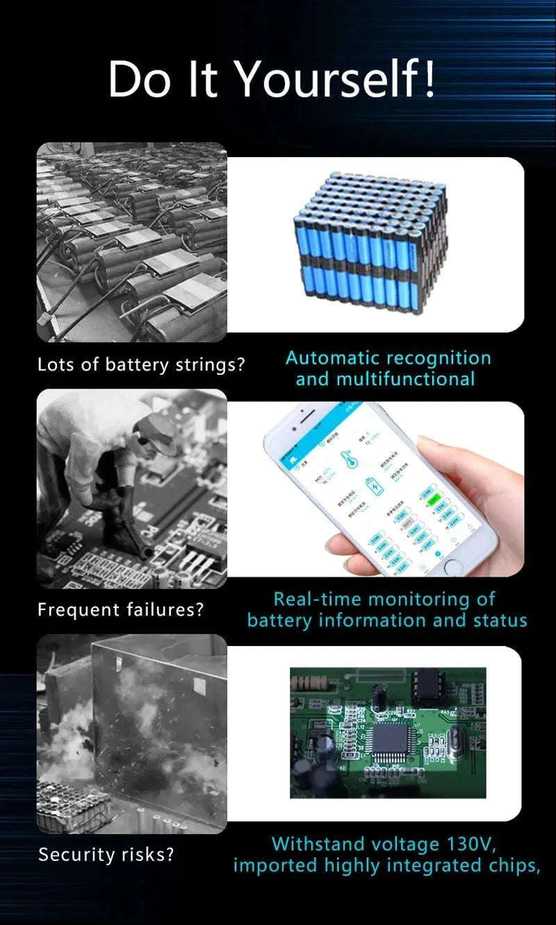 Smart LiFePO4 BMS with Bluetooth Balance Board 40A-100A for E-Bike-40A UART BT / 3.2V LFP / China Mainland