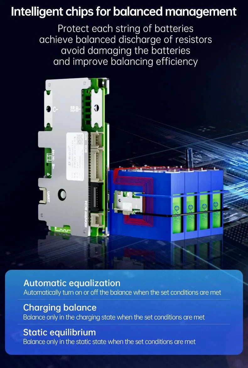 Smart LiFePO4 BMS with Bluetooth Balance Board 40A-100A for E-Bike-40A UART BT / 3.2V LFP / China Mainland