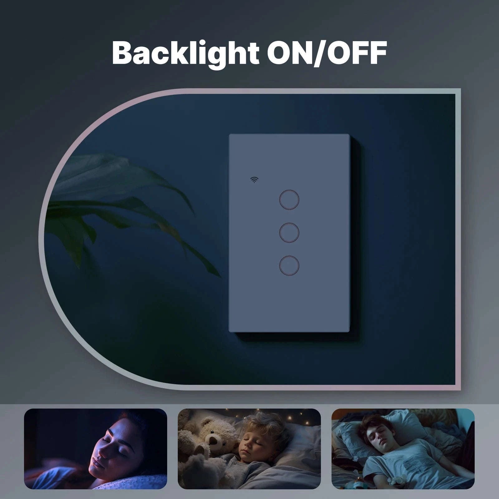 Smart Light Switch No Neutral WiFi Touch Control-2 Gang US Switch / United States