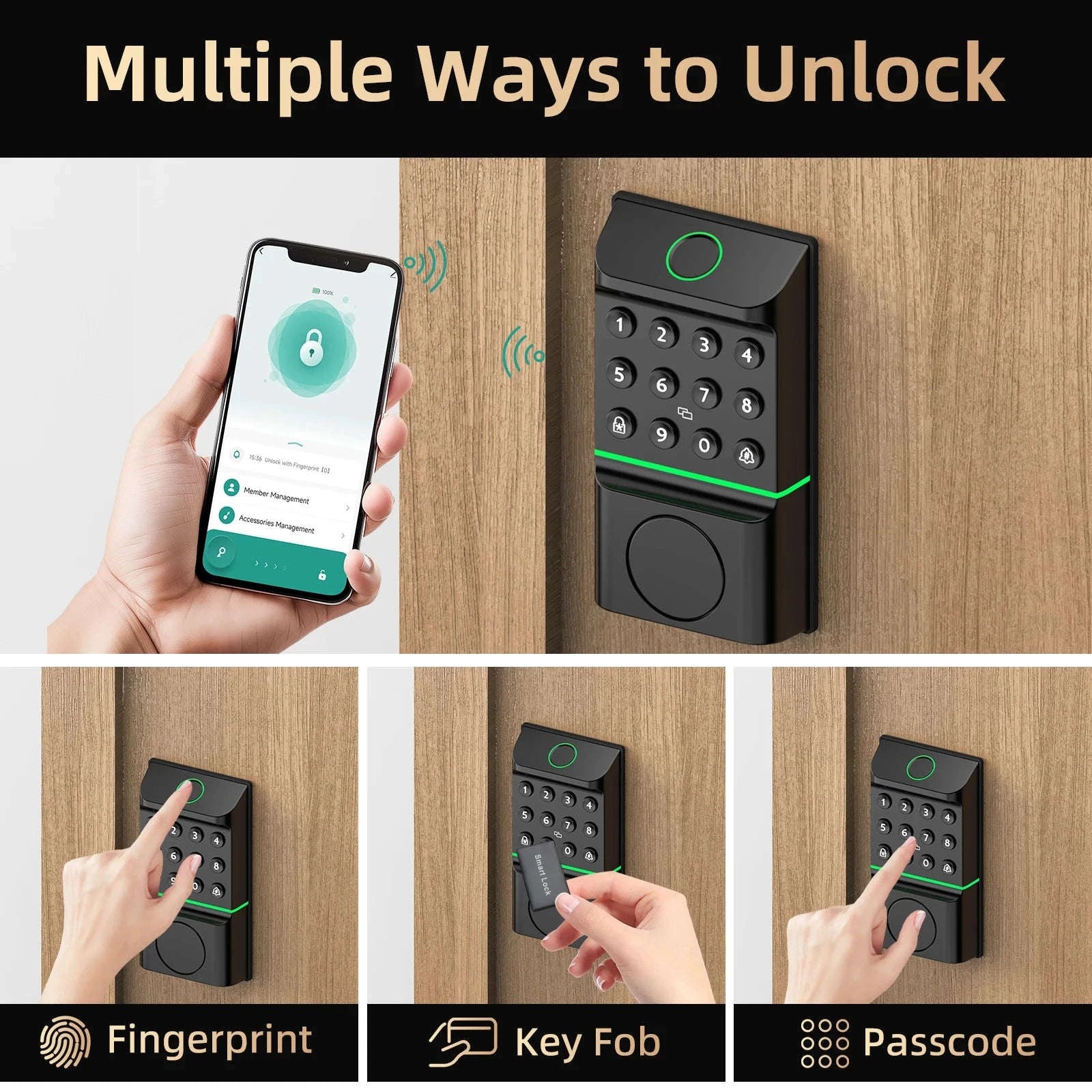 Smart Lock Keyless Entry Door Lock with Fingerprint and App Control-United States