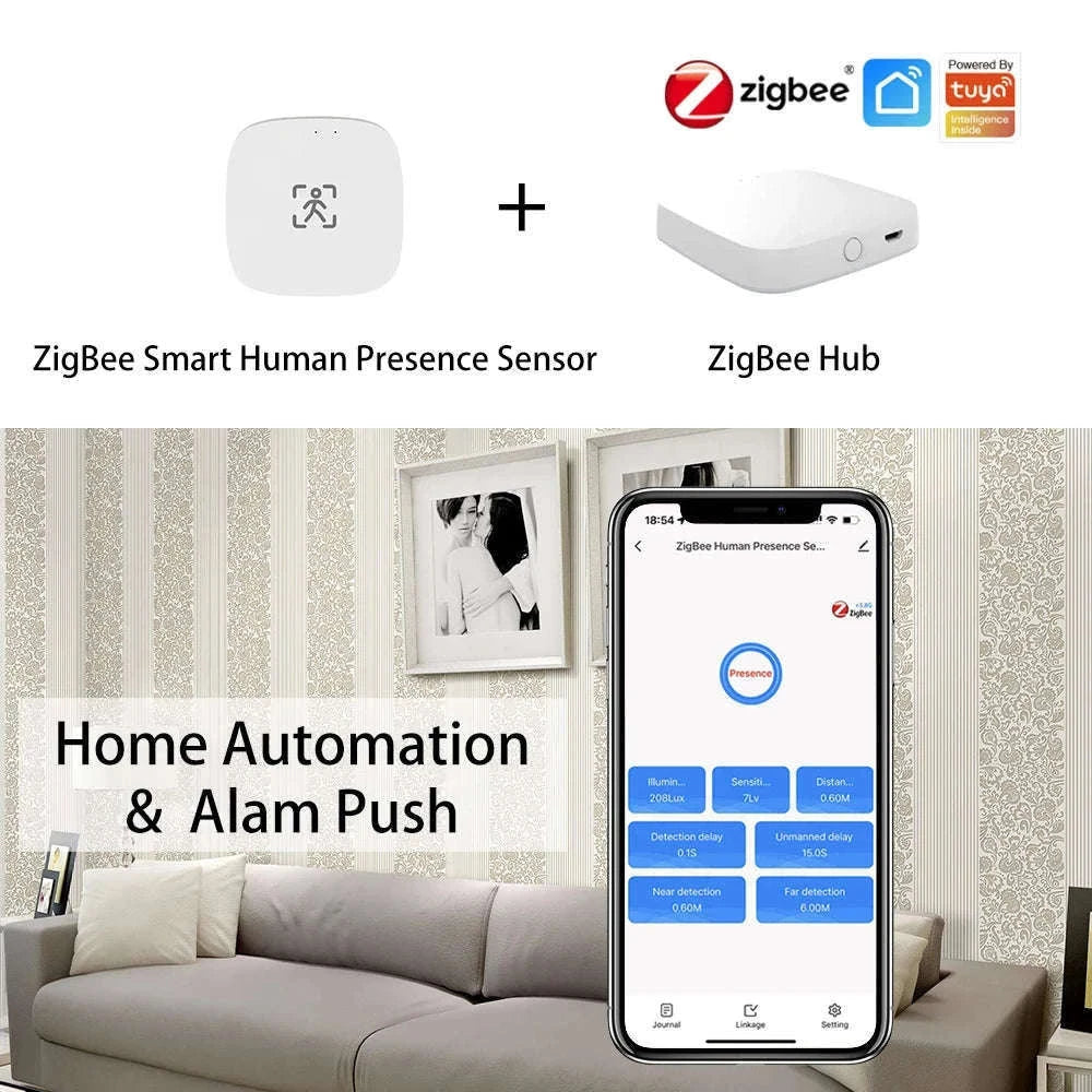 Smart mmWave Human Presence Sensor with Light & Distance Detection-5.8G Wall Wifi / China Mainland