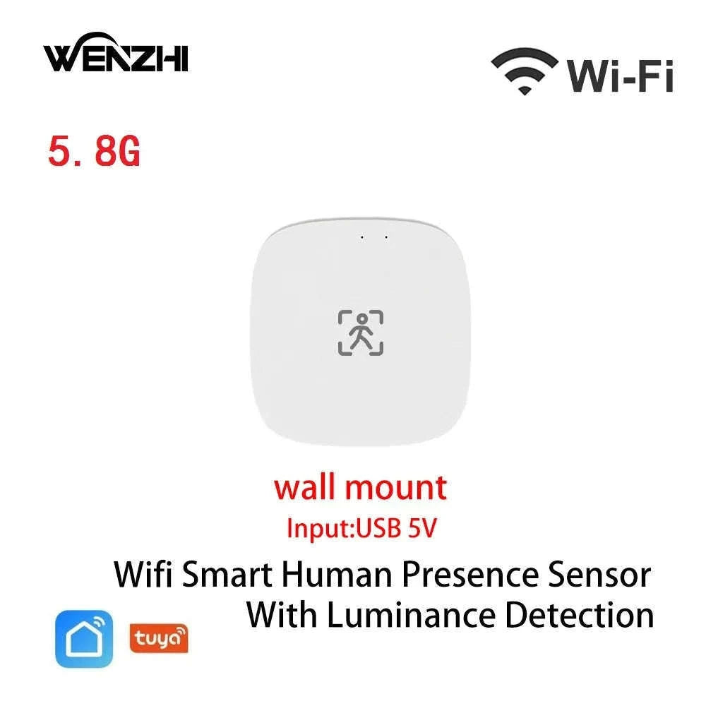 Smart mmWave Human Presence Sensor with Light & Distance Detection-5.8G Wall Wifi / China Mainland