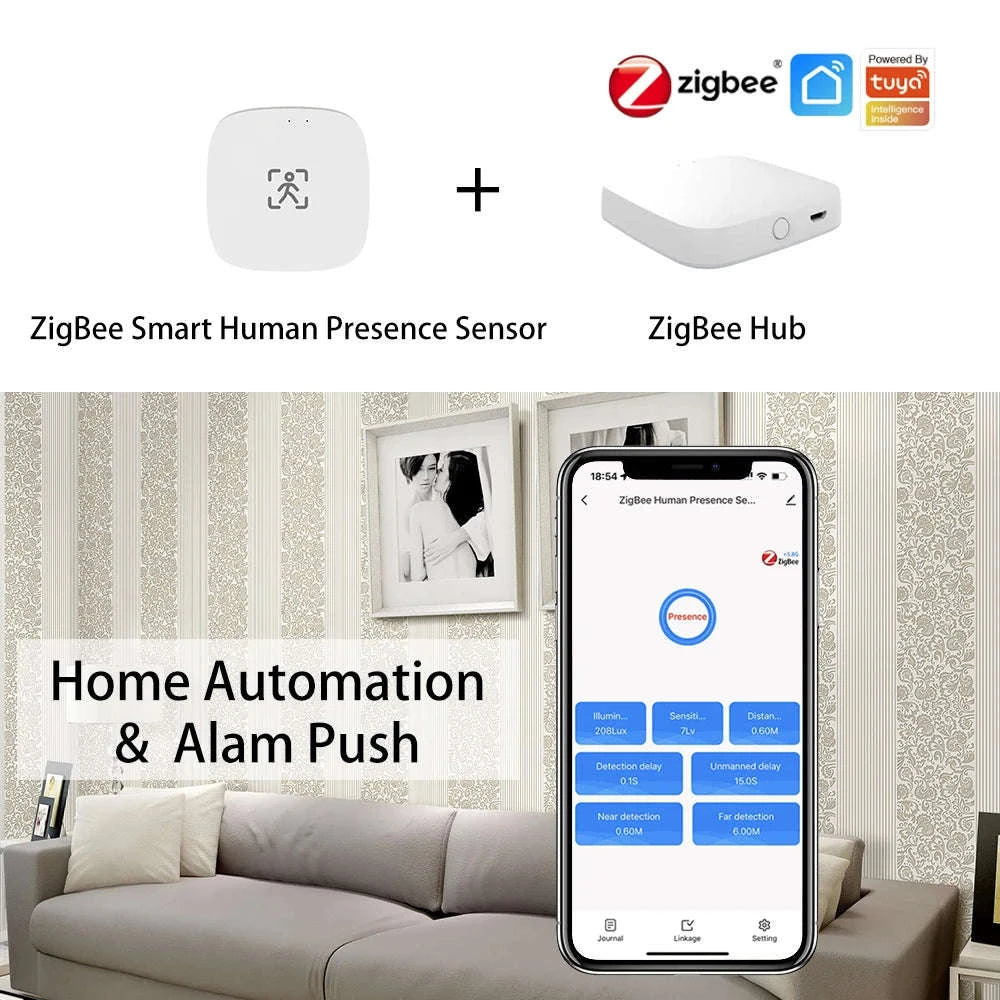 Smart mmWave Human Presence Sensor with Light & Distance Detection-5.8G Wall Wifi / China Mainland