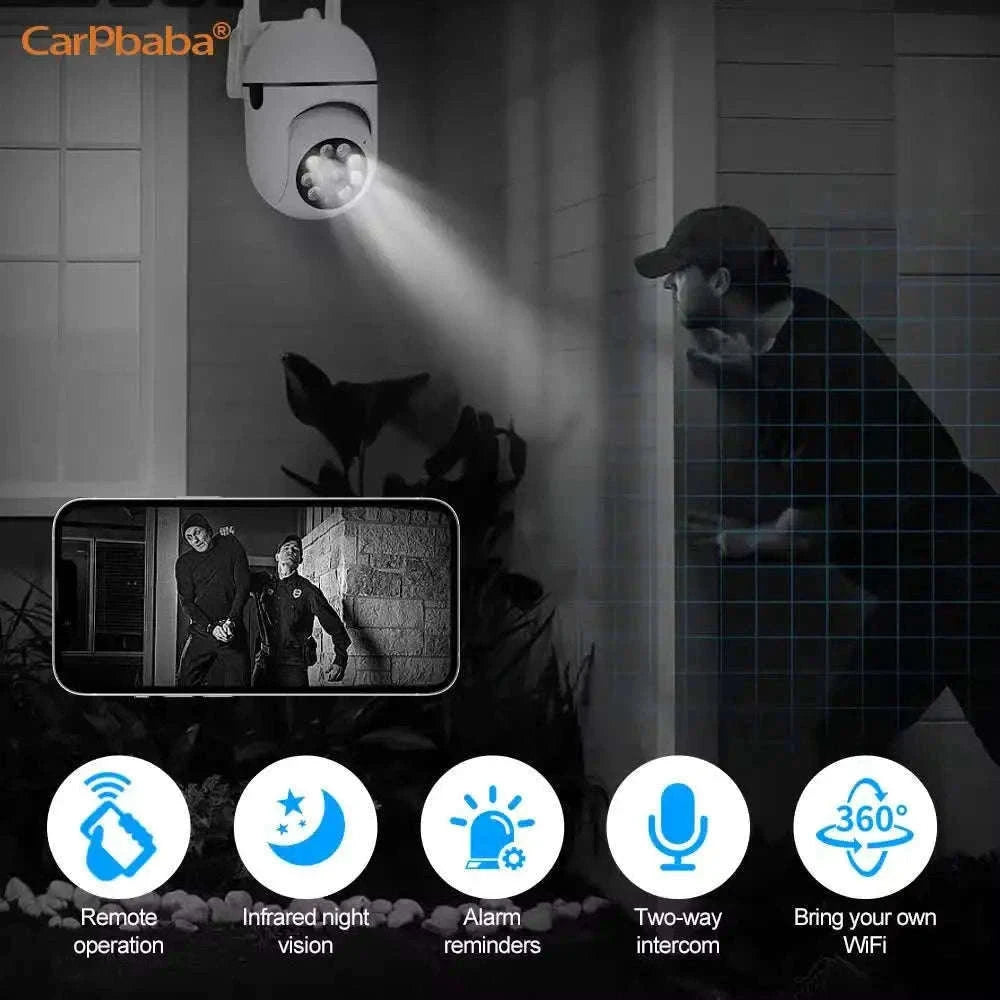 Smart Outdoor WiFi Security Camera 1080P Color Night Vision 2-Way Audio-EU Plug