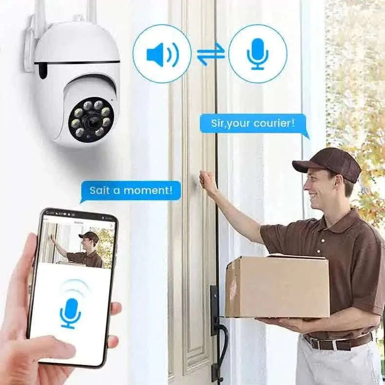 Smart Outdoor WiFi Security Camera 1080P Color Night Vision 2-Way Audio-EU Plug
