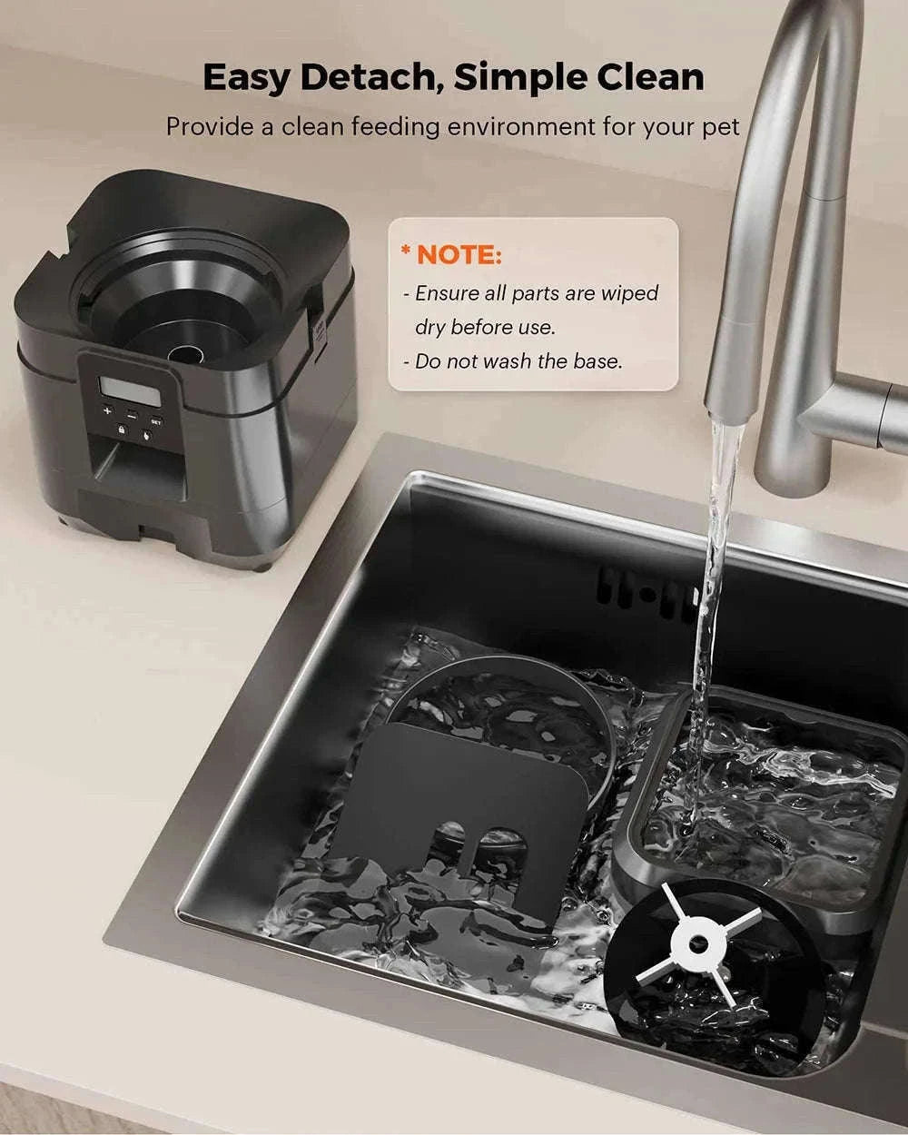 Smart Pet Feeder Automatic Cat & Dog Food Dispenser-Black Button Feeder
