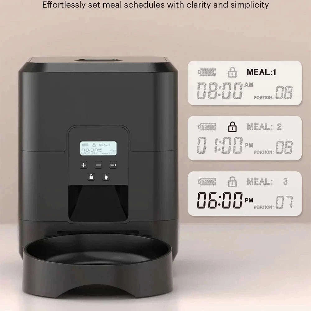 Smart Pet Feeder Automatic Cat & Dog Food Dispenser-Black Button Feeder