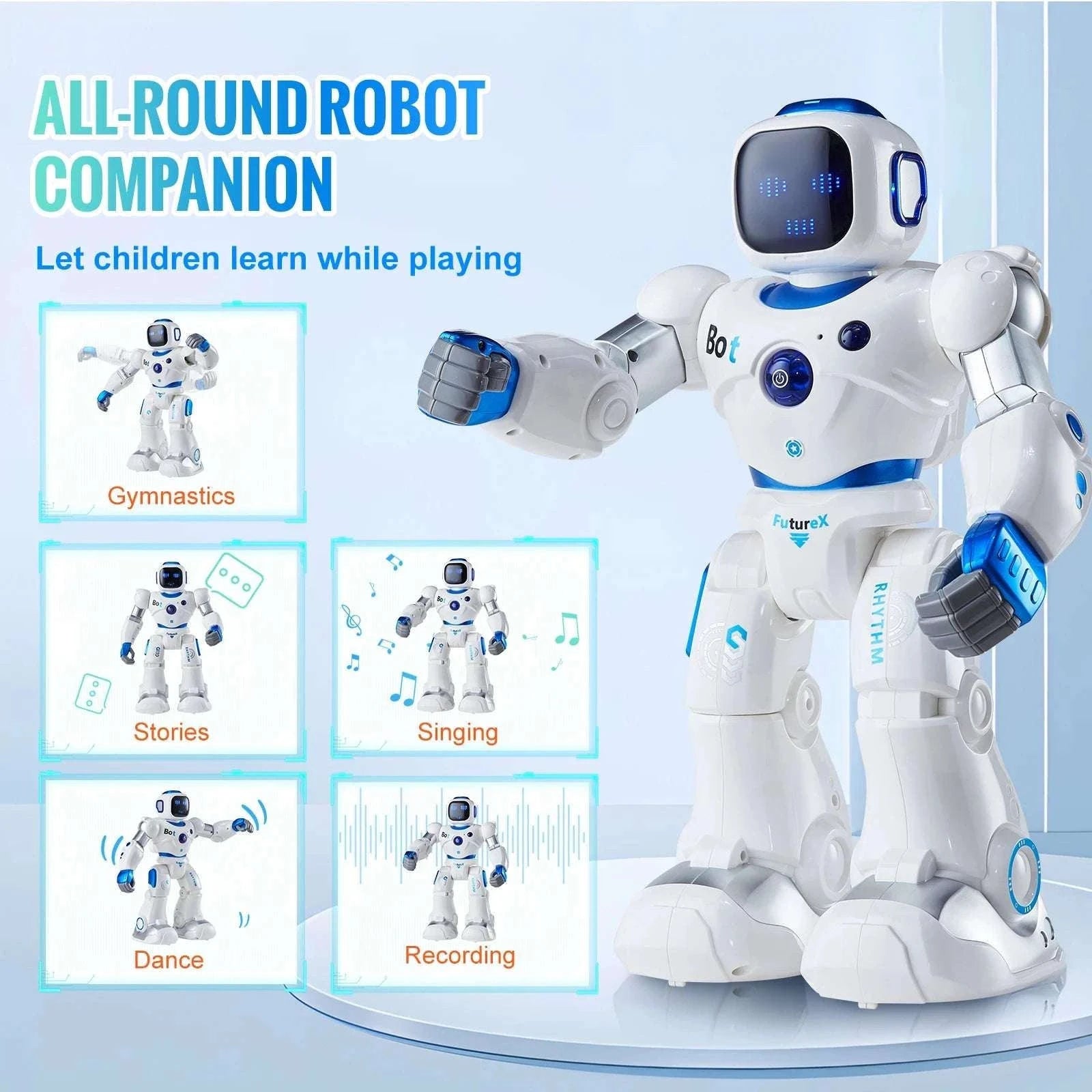 Smart RC Robot Toy with App Control, Voice Commands & Programming-White / CZECH REPUBLIC
