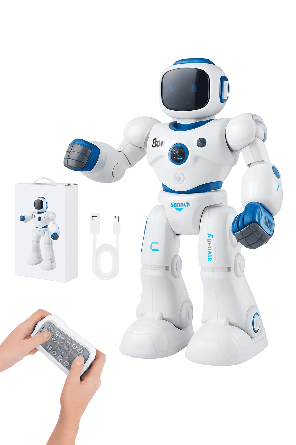 Smart RC Robot Toy with App Control, Voice Commands & Programming-White / CZECH REPUBLIC