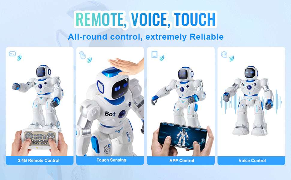 Smart RC Robot Toy with App Control, Voice Commands & Programming-White / CZECH REPUBLIC