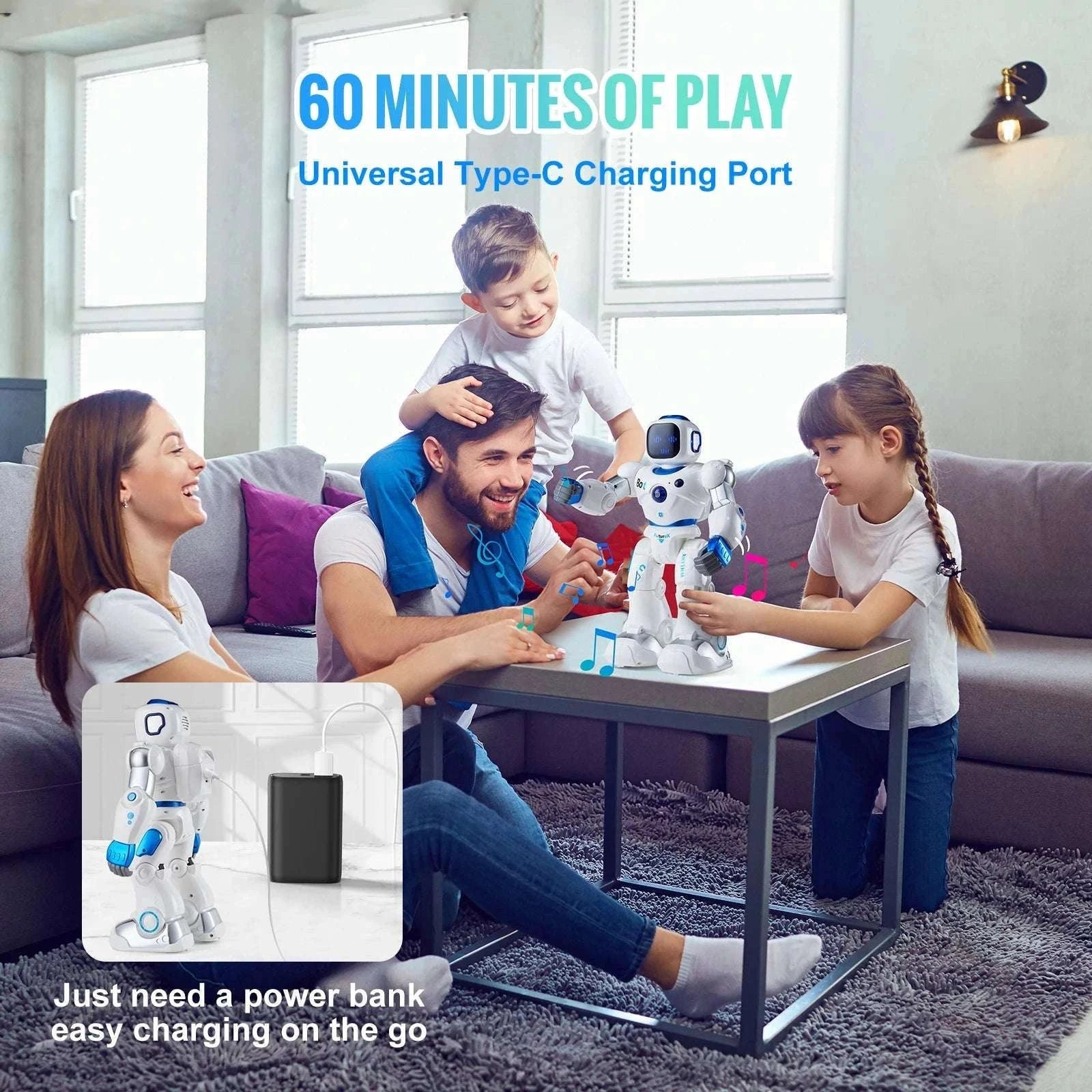 Smart RC Robot Toy with App Control, Voice Commands & Programming-White / CZECH REPUBLIC