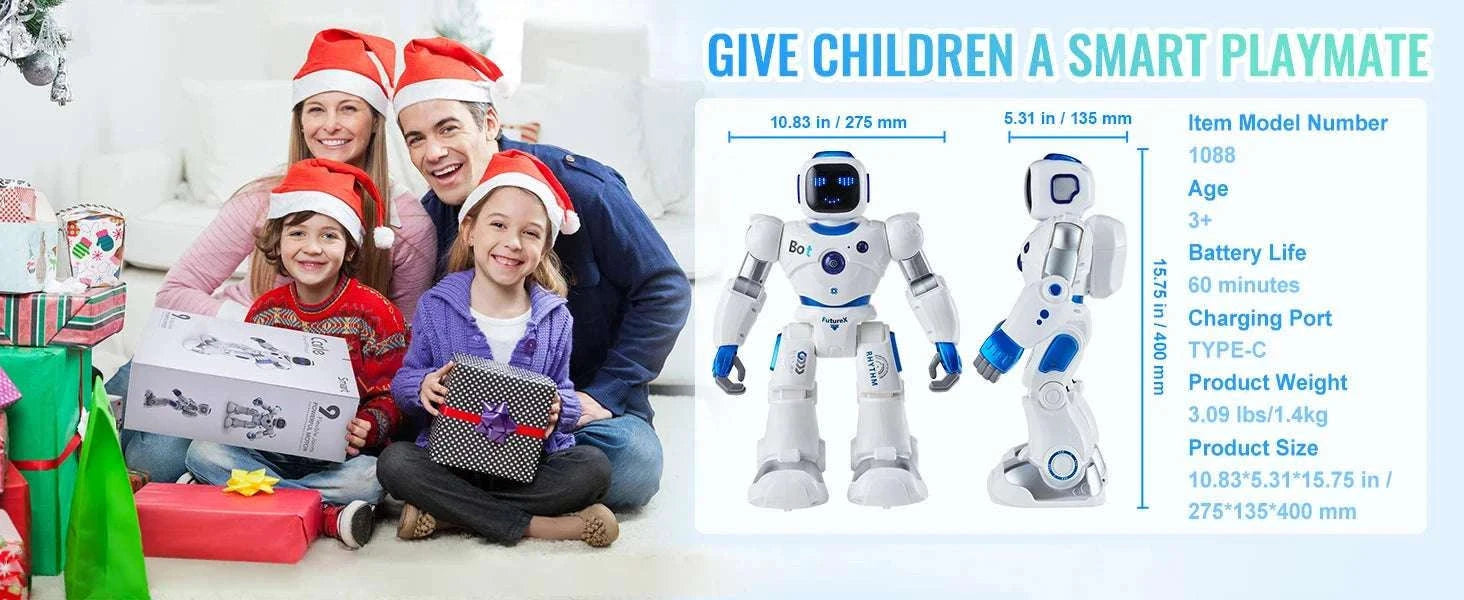 Smart RC Robot Toy with App Control, Voice Commands & Programming-White / CZECH REPUBLIC