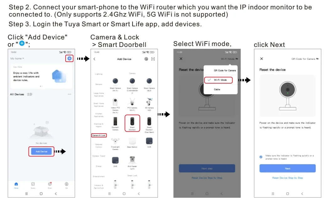 Smart Video Intercom 7" 1080P Screen-4 monitors 1doorbell / spain