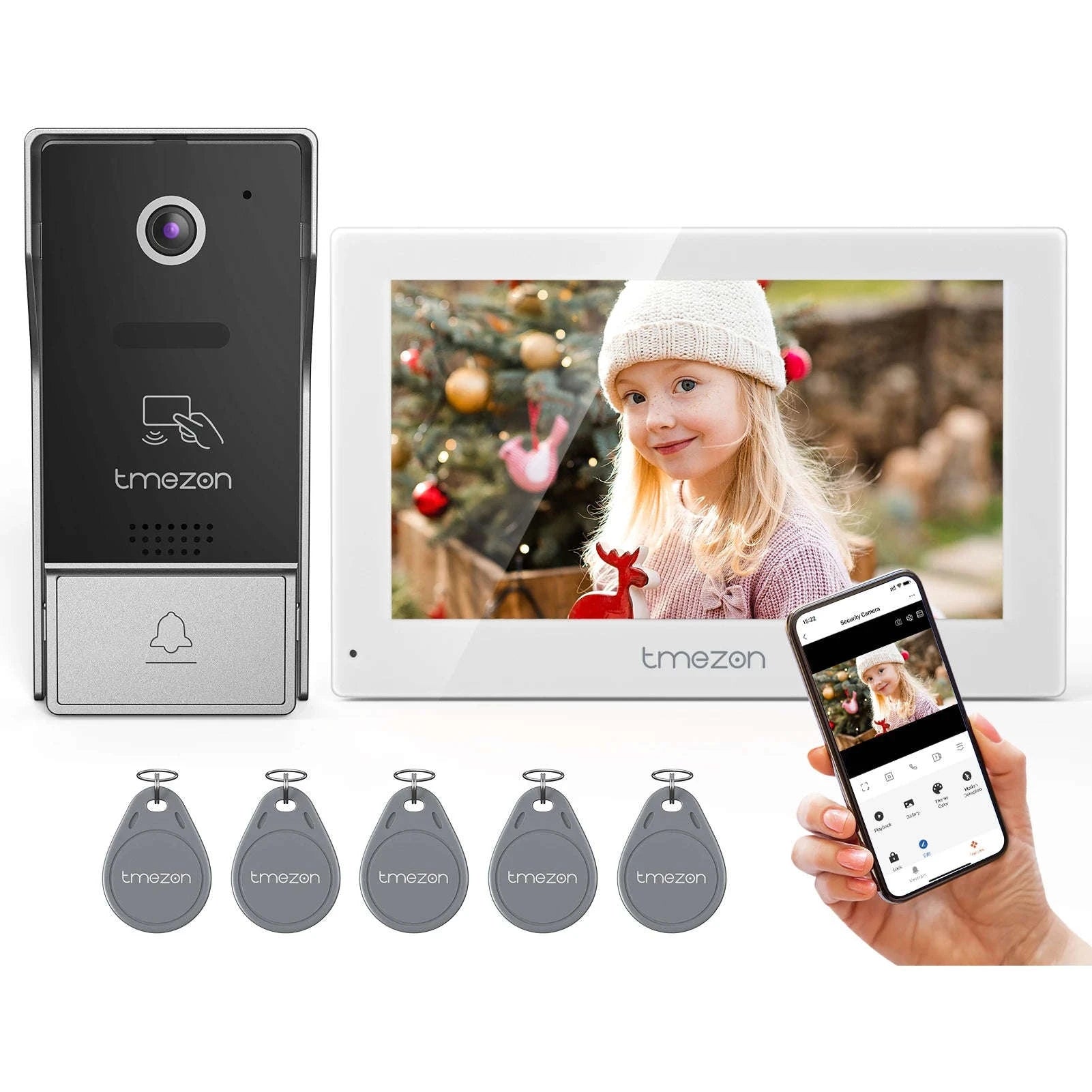 Smart Video Intercom 7" 1080P Screen-4 monitors 1doorbell / spain