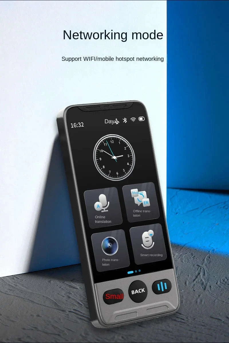Smart Voice Translator with Touch Screen, HD Camera and Offline Mode-Grey / China Mainland