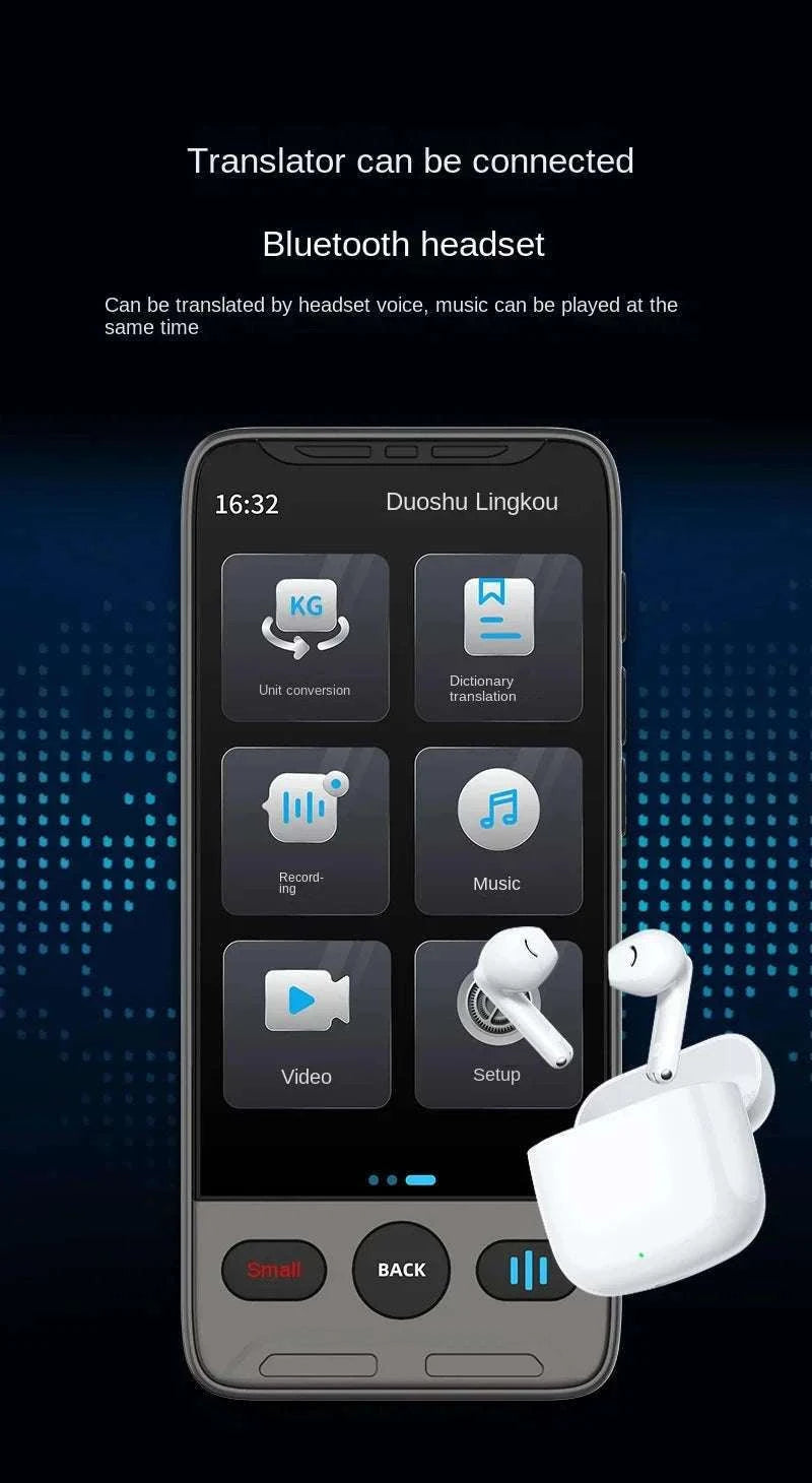 Smart Voice Translator with Touch Screen, HD Camera and Offline Mode-Grey / China Mainland