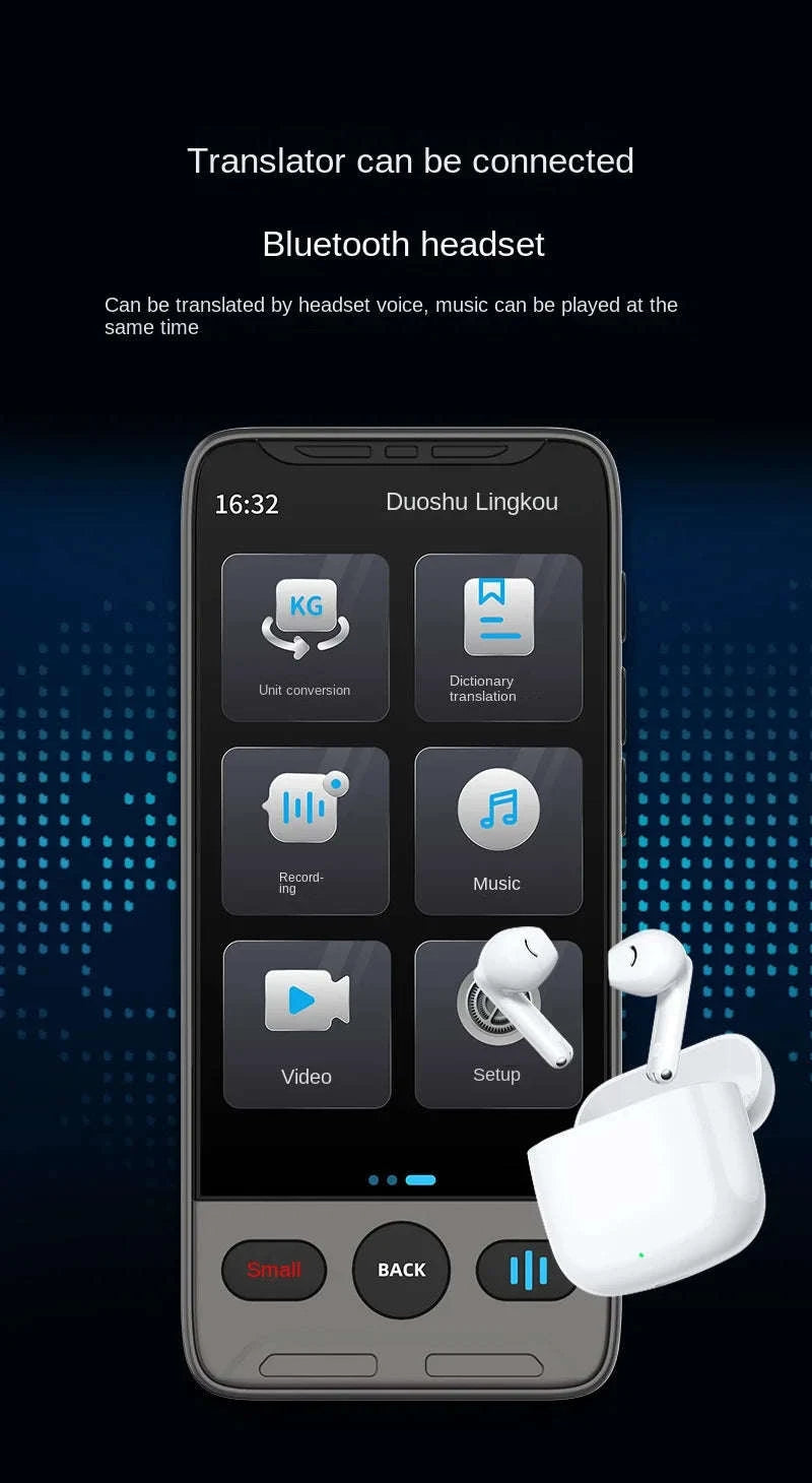 Smart Voice Translator with Touch Screen, HD Camera and Offline Mode-Grey / China Mainland