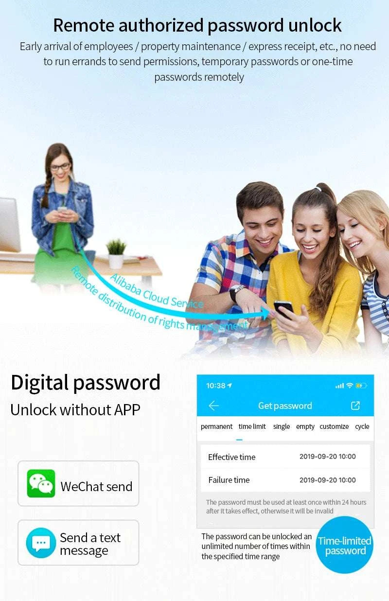 Smart WiFi & Bluetooth Door Lock Keypad with App Control Access-K3QW