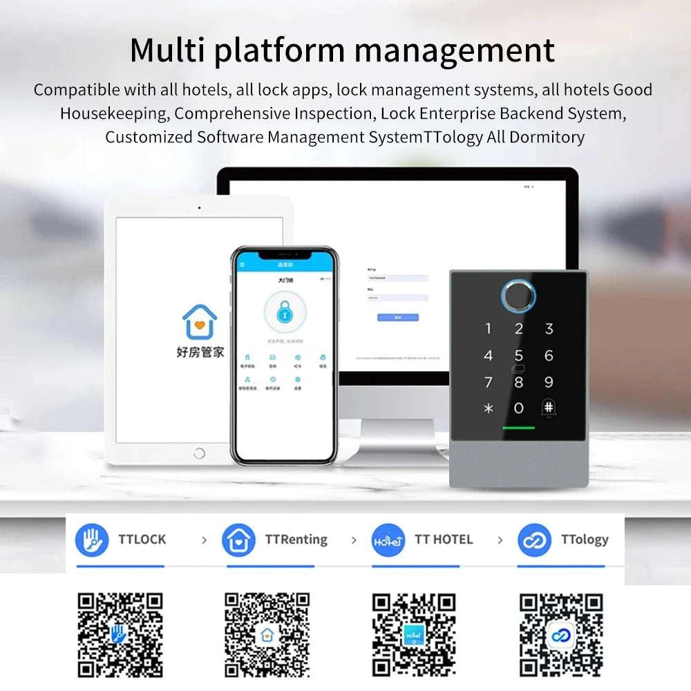 Smart WiFi & Bluetooth Door Lock Keypad with App Control Access-K3QW