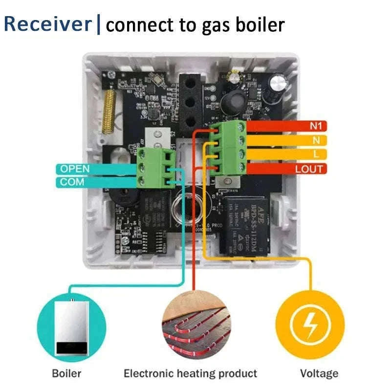 Smart WiFi Thermostat for Floor Heating-WiFi(Black) / Wireless