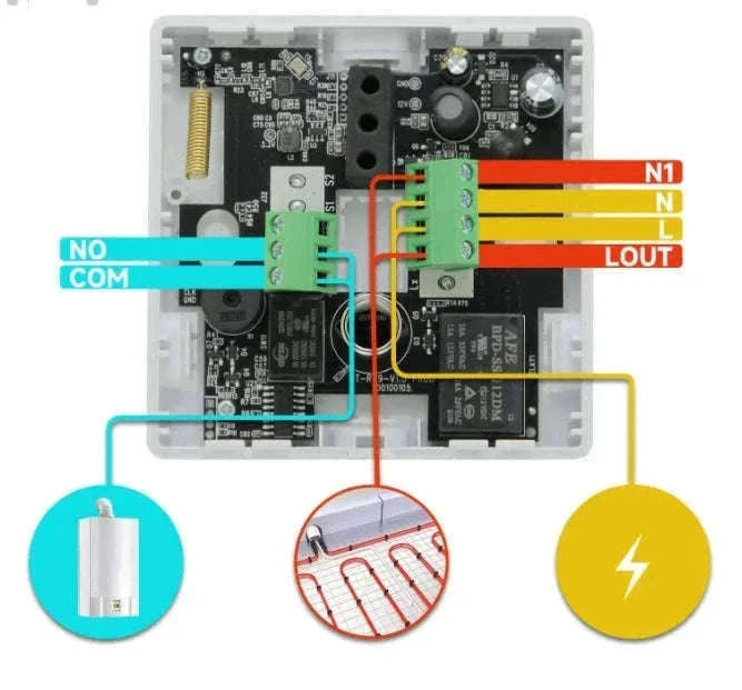 Smart WiFi Thermostat for Floor Heating-WiFi(Black) / Wireless