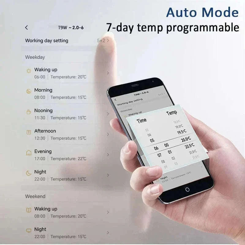 Smart WiFi Thermostat for Floor Heating-WiFi(Black) / Wireless