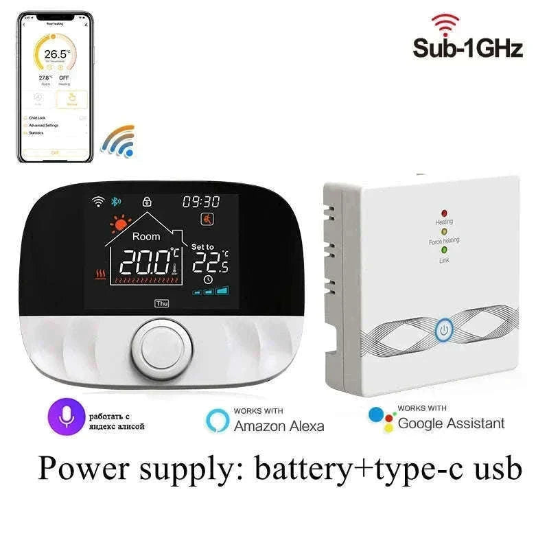 Smart WiFi Thermostat for Floor Heating-WiFi(Black) / Wireless