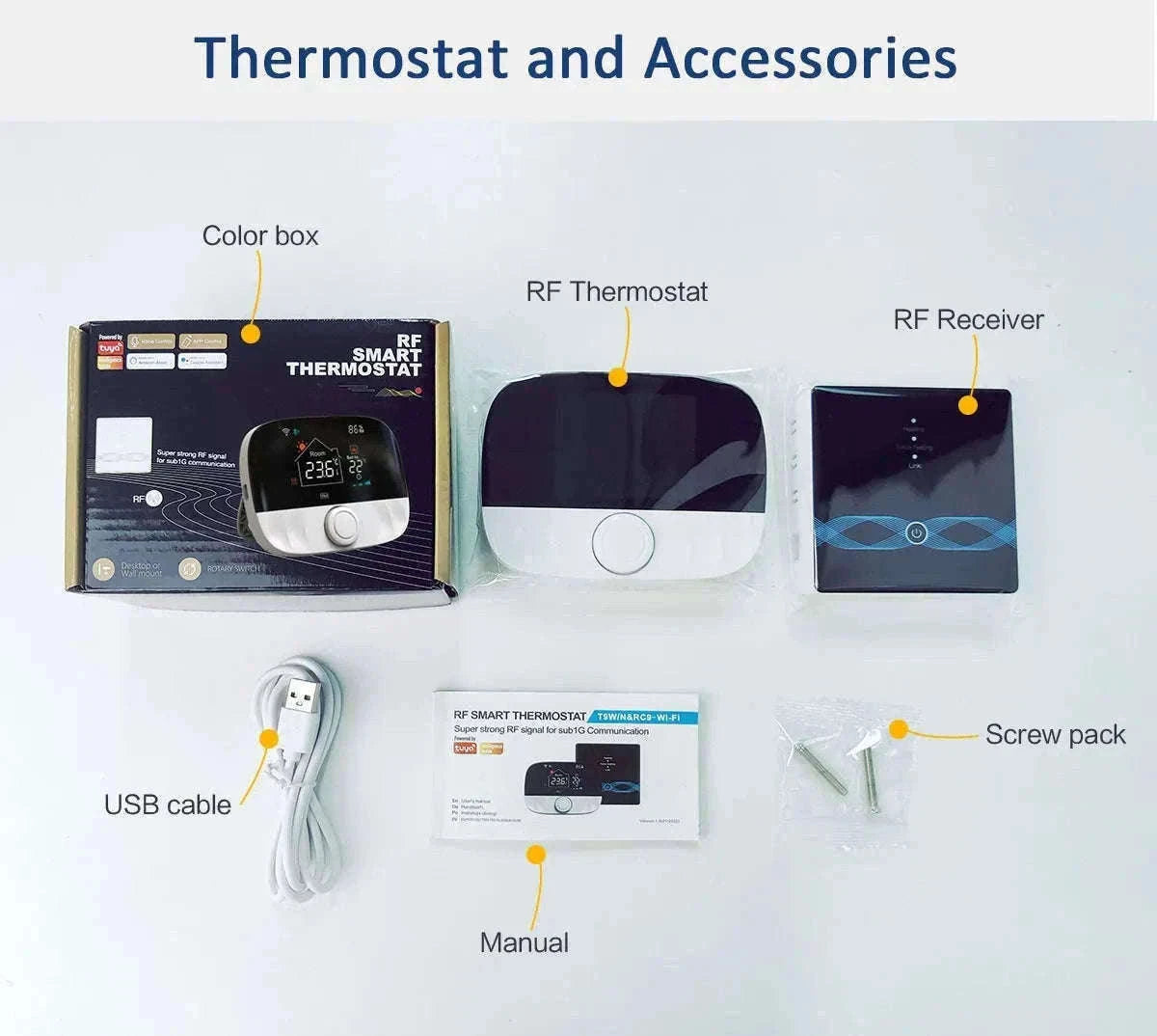 Smart WiFi Thermostat for Floor Heating-WiFi(Black) / Wireless