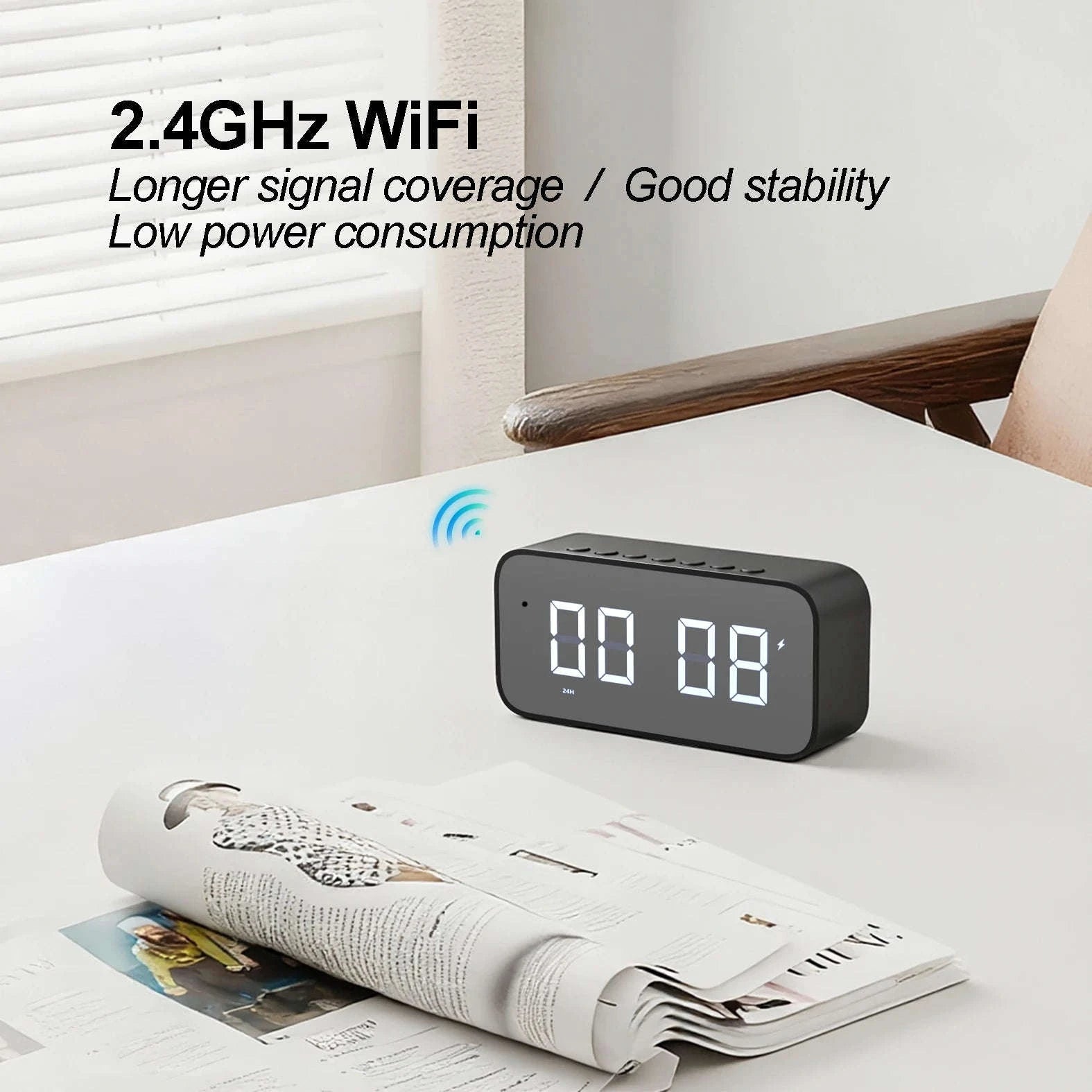 Smart WiFi6 Alarm Clock Camera with 4K HD and Bluetooth Speaker-China Mainland