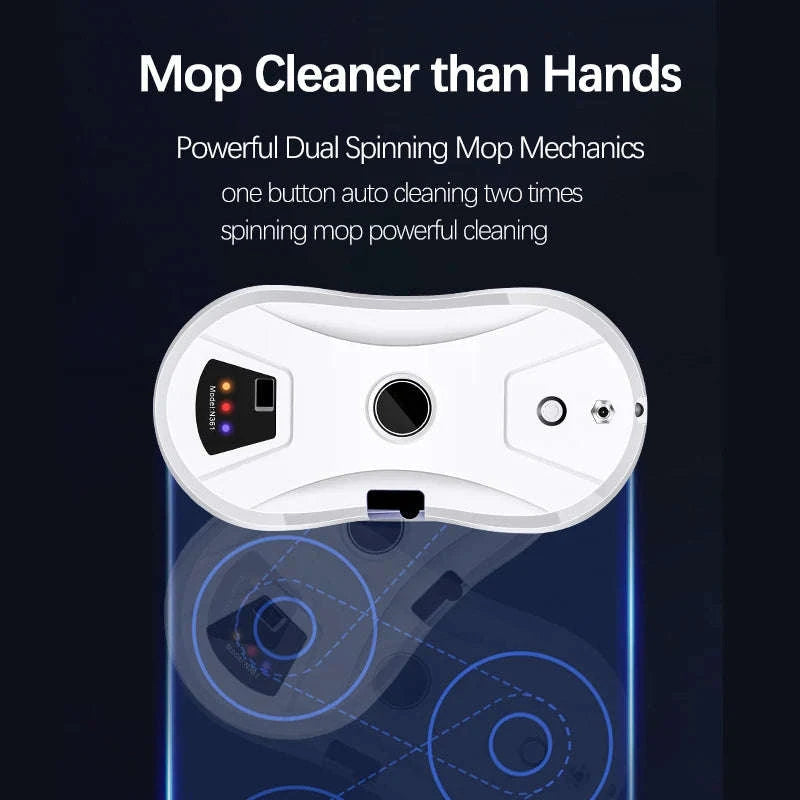 Smart Window Cleaning Robot 5600Pa with Ultrasonic Spray & Remote-WHITE / EU / france|Yes