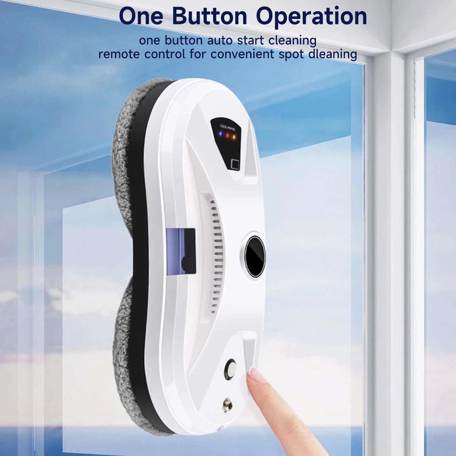 Smart Window Cleaning Robot 5600Pa with Ultrasonic Spray & Remote-WHITE / EU / france|Yes