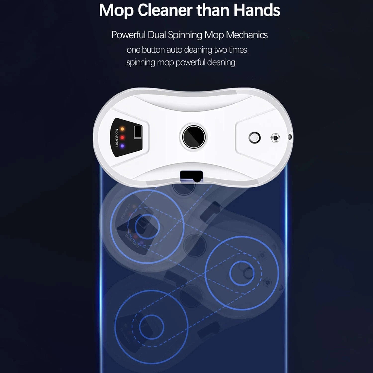 Smart Window Cleaning Robot 5600Pa with Ultrasonic Spray & Remote-WHITE / EU / france|Yes