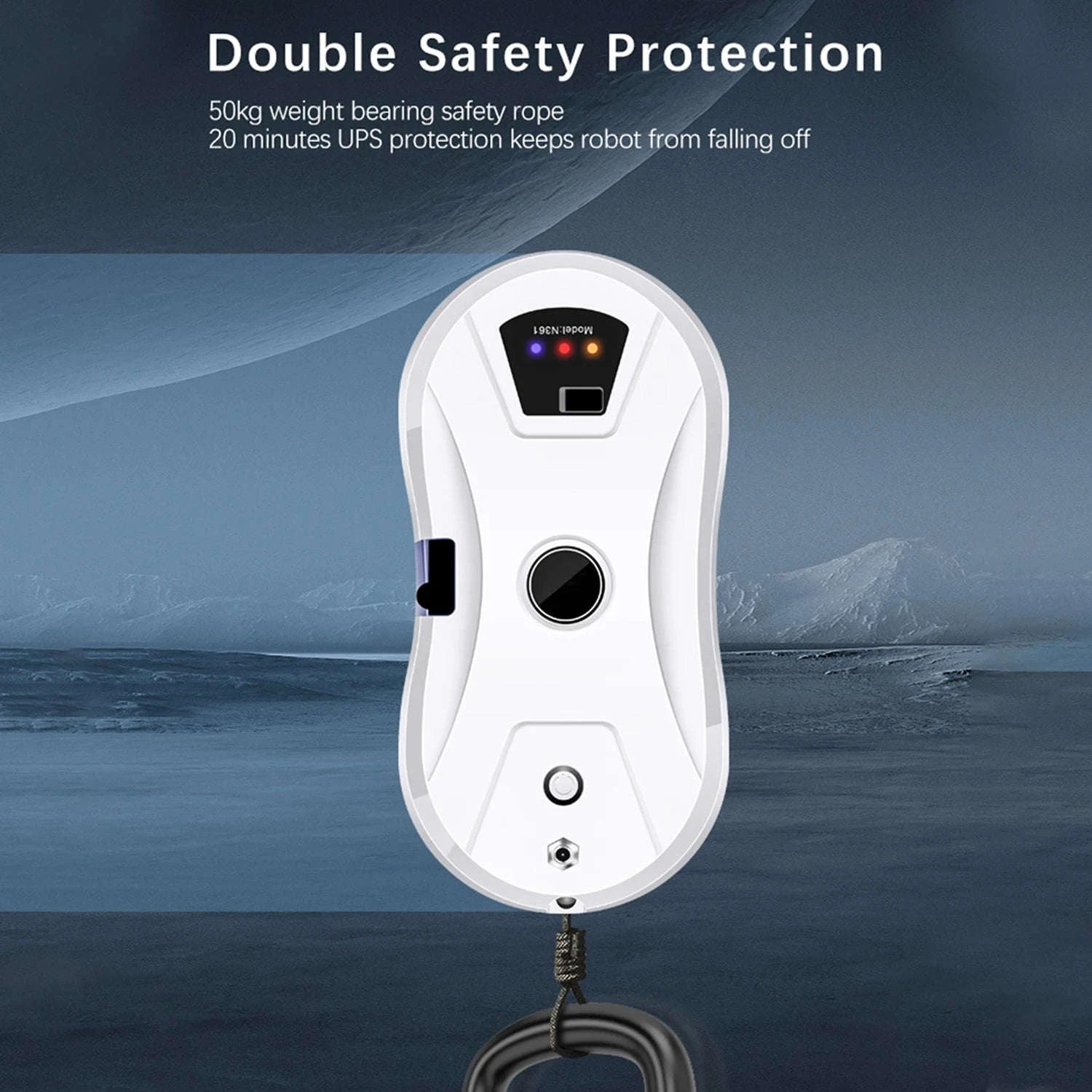 Smart Window Cleaning Robot 5600Pa with Ultrasonic Spray & Remote-WHITE / EU / france|Yes
